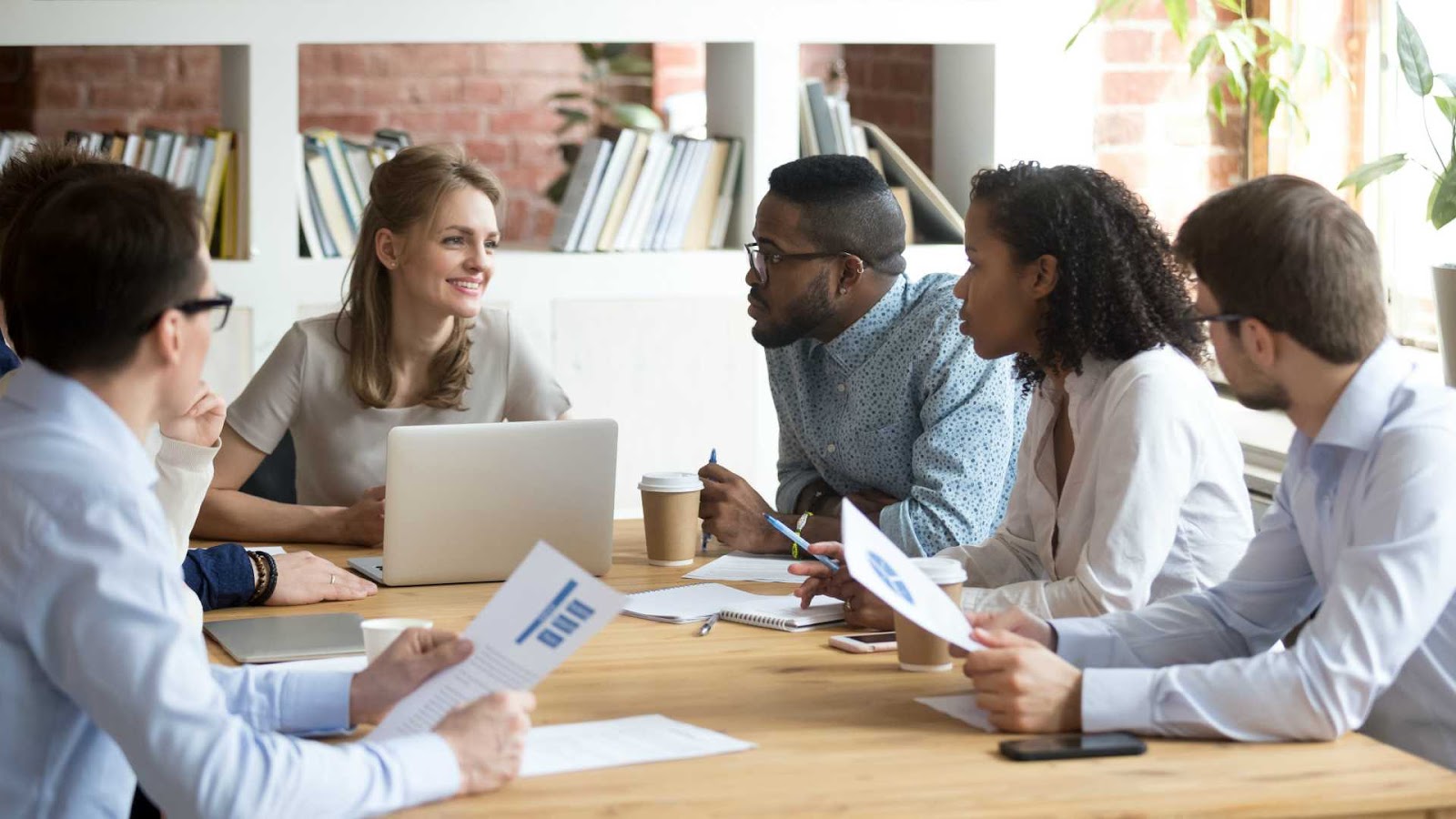 A team communicating together